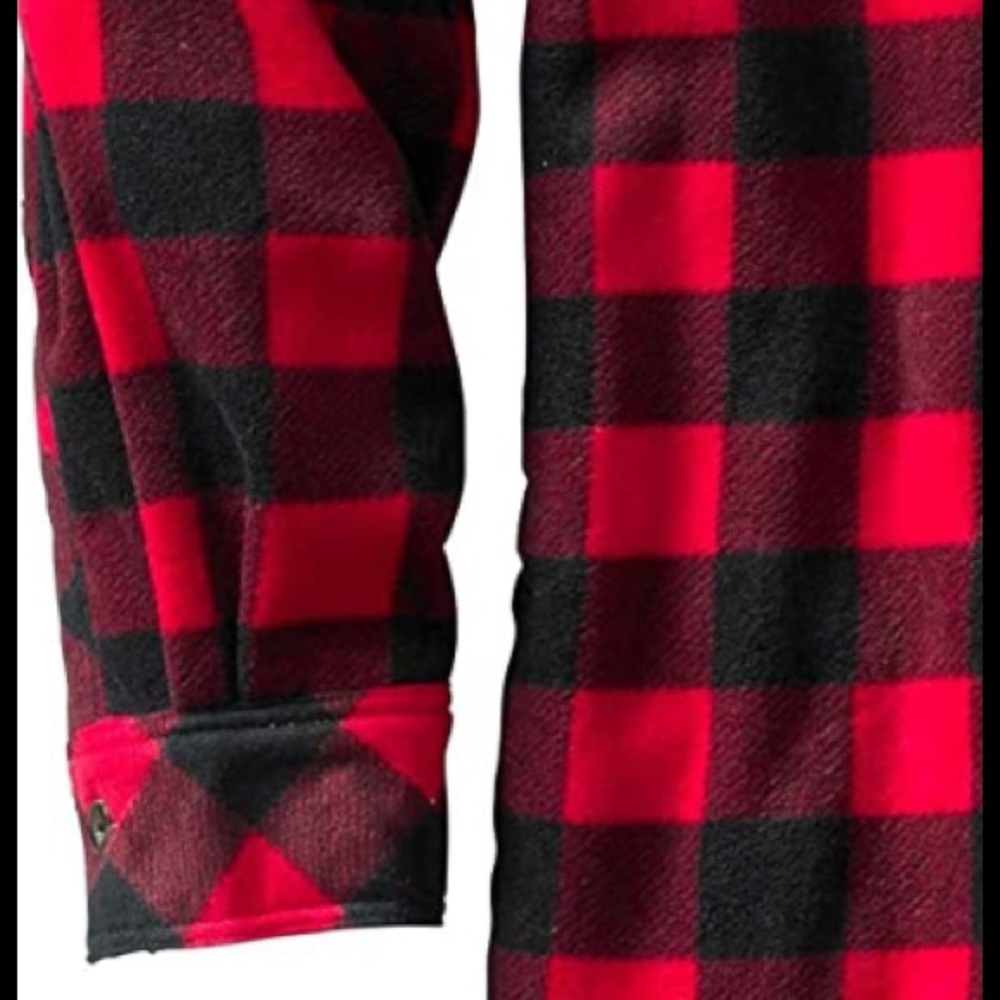 BRAND NEW STYLISH MEN PLAID FLEECE BUTTON DOWN SHIRT NWT - Picture 4 of 7